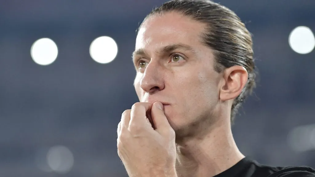 Filipe Luis, técnico do Flamengo, durante partida contra o Atletico-MG no estadio Maracana pelo campeonato Copa Do Brasil 2025. Foto: Thiago Ribeiro/AGIF
