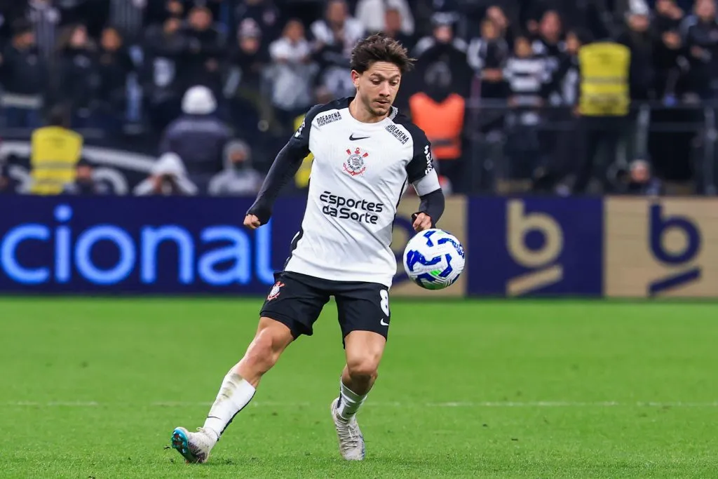 Rodrigo Garro jogador do Corinthians durante partida contra o Palmeiras no estadio Arena Corinthians pelo campeonato Copa Do Brasil 2025. Foto: Marcello Zambrana/AGIF