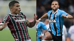 Thiago Silva e Braithwaite vão se enfrentar em Fluminense x Grêmio - Fotos: Reprodução/AGIF
