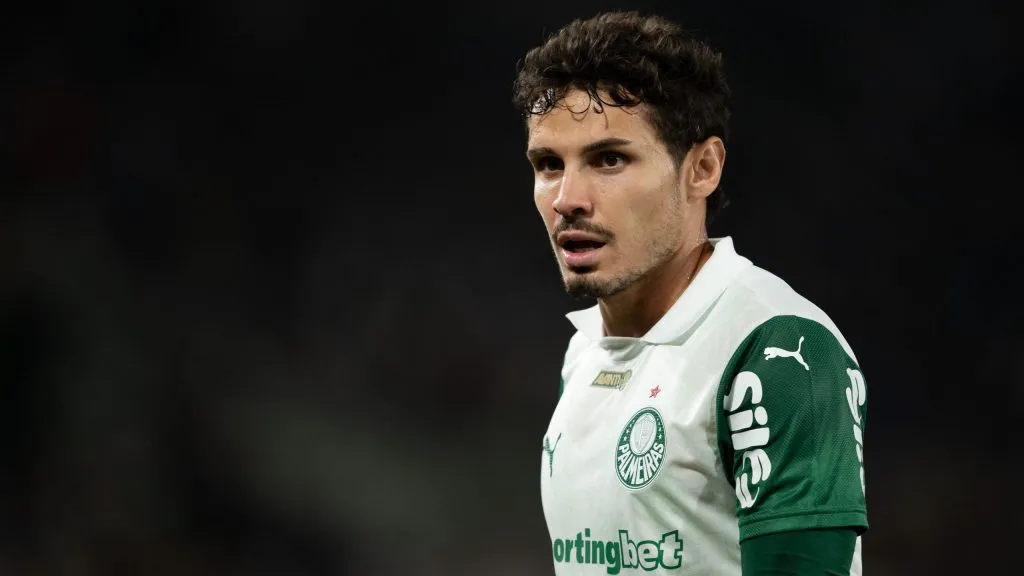 Raphael Veiga jogador do Palmeiras durante partida contra o Fluminense  – Foto: Jorge Rodrigues/AGIF