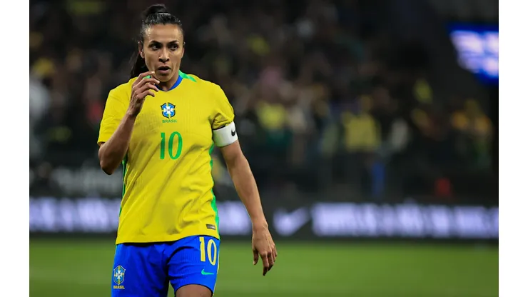 SP - SAO PAULO - 30/05/2025 - AMISTOSO FEMININO, BRASIL X JAPAO - Marta jogadora do Brasil durante partida contra o Japao no estadio Arena Corinthians pelo campeonato Amistoso. Foto: Fabio Giannelli/AGIF