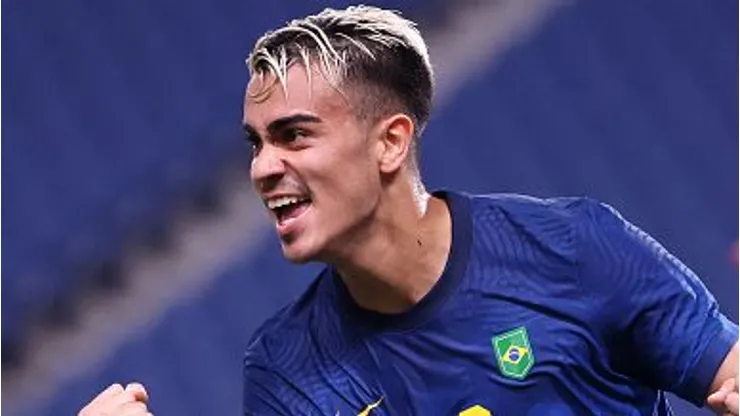 Reinier comemorando gol do Brasil durante os Jogos Olímpicos de Tóquio, em 2020. Foto: Atsushi Tomura