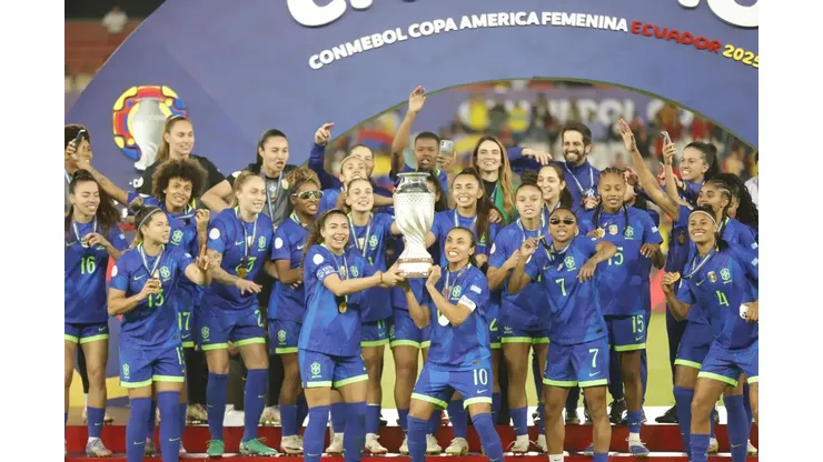 Brasil comemora a nona taça. Foto: Divulgação/Copa América