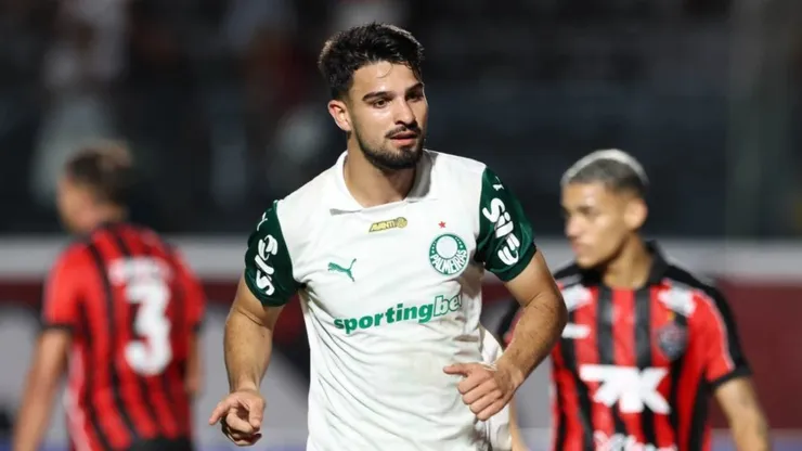 Flaco López comemorando pelo Palmeiras contra o Vitória - Foto: Cesar Greco/Palmeiras