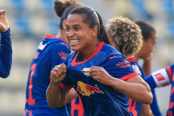 Géssica, jogadora do Bragantino. Foto: Fernando Roberto/Red Bull Bragantino