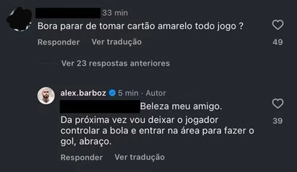 Barboza rebate torcedor após ser criticado em derrota para o Cruzeiro. Reprodução/GE.