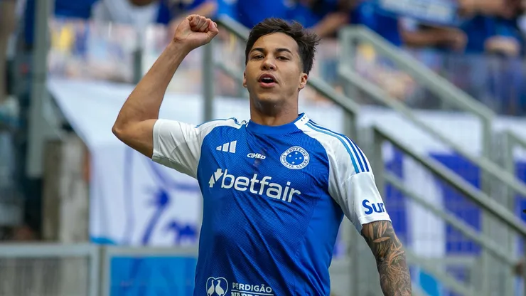 Kaio Jorge jogador do Cruzeiro comemora seu gol - Foto: Fernando Moreno/AGIF