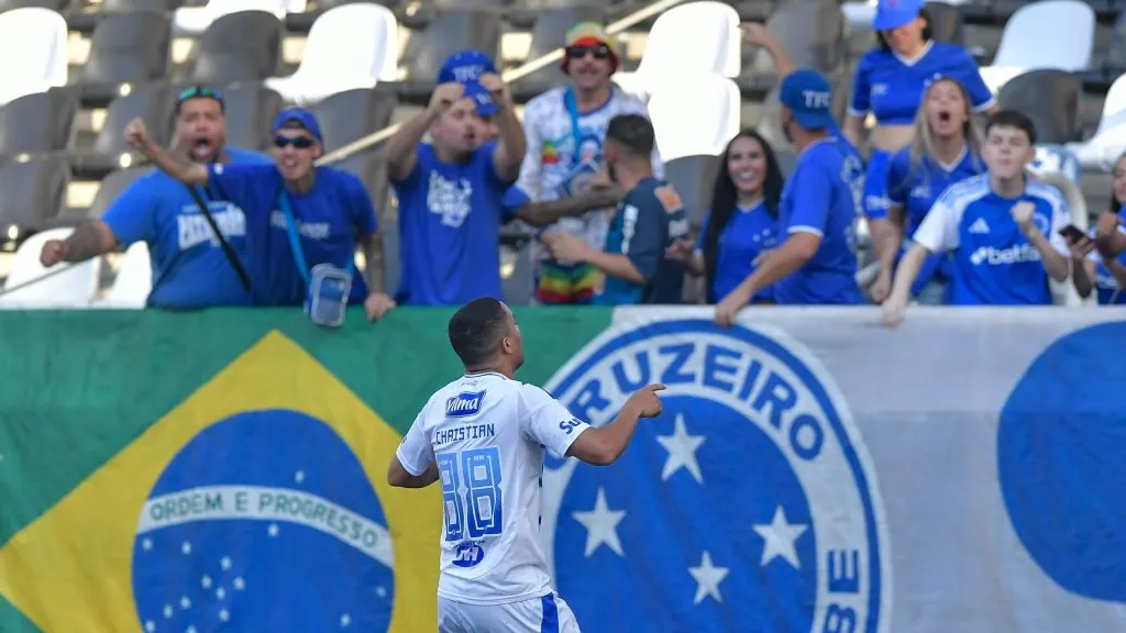 Christian comemora tento marcado contra o Botafogo. Foto: Thiago Ribeiro/AGIF.