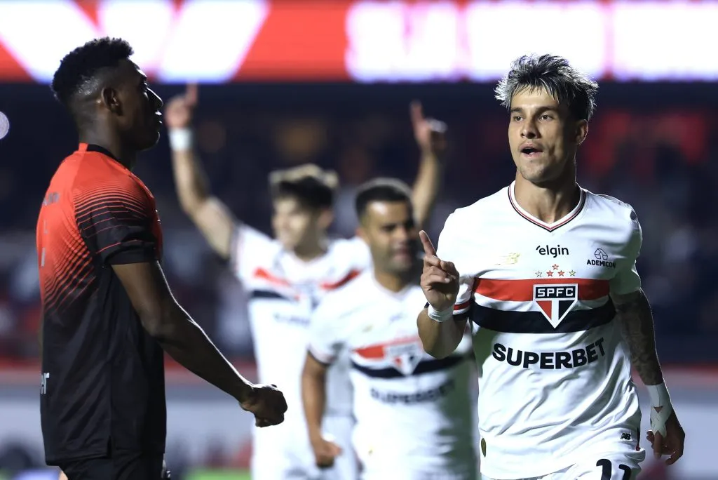 O São Paulo venceu o primeiro jogo por 2 a 1 no Morumbis com gols de Ferreirinha e Pablo Maia. Foto: Marcello Zambrana/AGIF