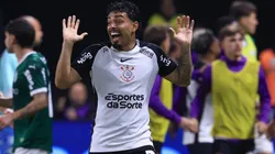 SP - SAO PAULO - 06/08/2025 - COPA DO BRASIL 2025, PALMEIRAS X CORINTHIANS - Matheus Bidu jogador do Corinthians comemora seu gol durante partida contra o Palmeiras no estadio Arena Allianz Parque pelo campeonato Copa Do Brasil 2025. Foto: Marcello Zambrana/AGIF
