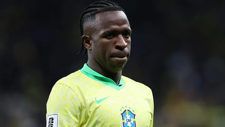 Vinicius Júnior durante partida entre Brasil e Paraguai, na Neo Química Arena, pelas Eliminatórias para a Copa do Mundo de 2026. Foto: Ricardo Moreira