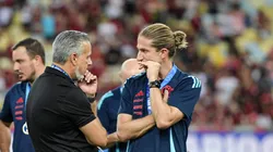 Boto e Filipe Luís após título do Campeonato Carioca