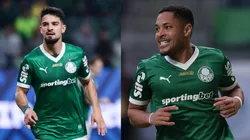 Flaco López e Vitor Roque durante Palmeiras x Ceará - Fotos: Ettore Chiereguini/AGIF