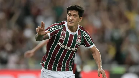 RJ - RIO DE JANEIRO - 20/04/2025 - BRASILEIRO A 2025, FLUMINENSE X VITORIA - German Cano jogador do Fluminense comemora seu gol durante partida contra o Vitoria no estadio Maracana pelo campeonato Brasileiro A 2025. Foto: Thiago Ribeiro/AGIF
