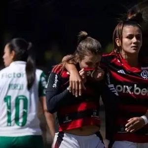 Flamengo vence o Palmeiras em jogo de ida do Brasileirão. Foto: Mariana Sá/CRF