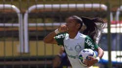 Tainá Maranhão comemorando gol. Foto: reprodução/Palmeiras