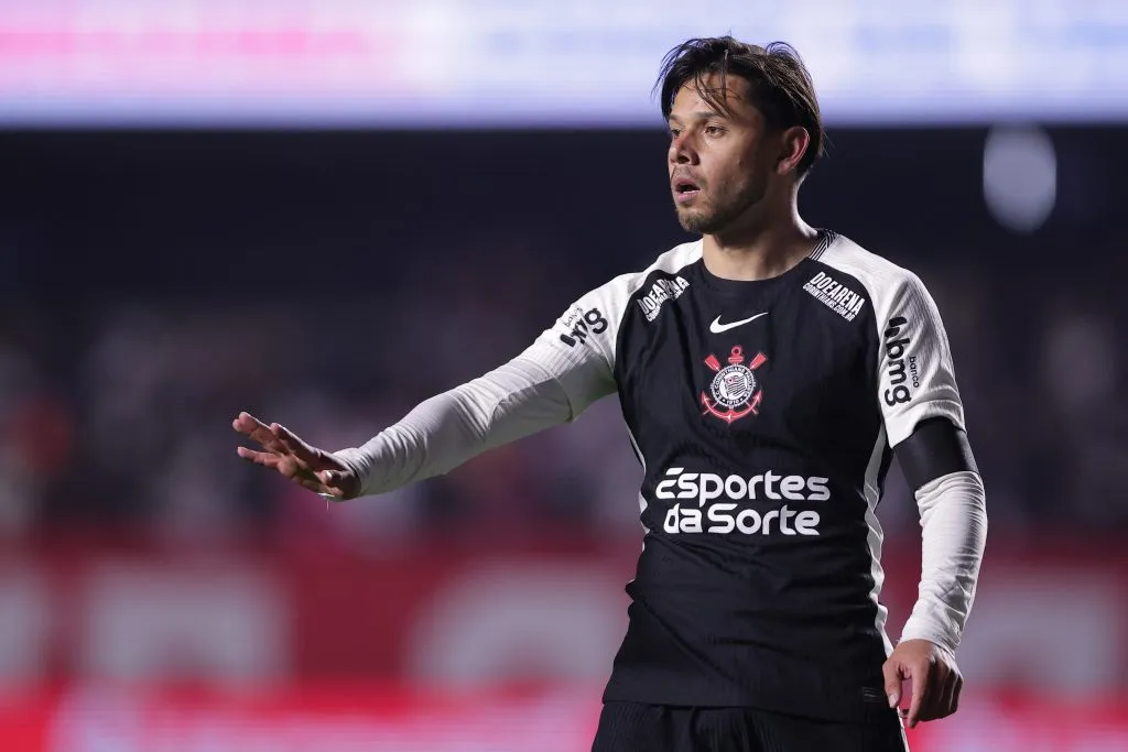 Romero jogador do Corinthians durante partida contra o Sao Paulo no estadio Morumbi pelo campeonato Brasileiro A 2025. Foto: Ettore Chiereguini/AGIF
