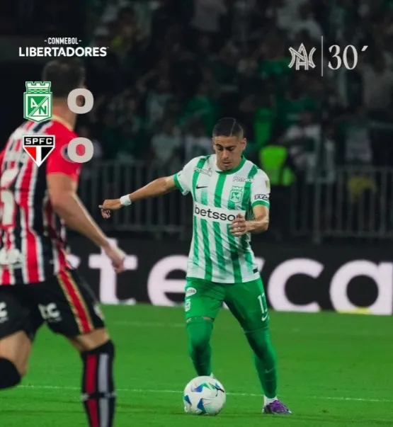 Atlético Nacional x São Paulo. Reprodução X