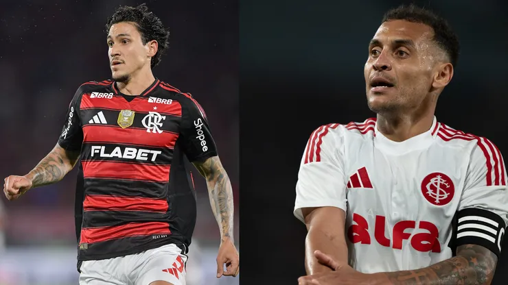 Pedro e Alan Patrick vão se enfrentar no duelo entre Flamengo x Inter - Fotos: Reprodução/AGIF