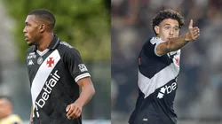 Rayan e Nuno Moreira, atacantes do Vasco. Fotos: Thiago Ribeiro/AGIF.