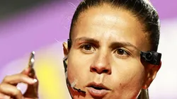 Arbitra Jéssica Aparecida Milani durante o Paulistão. Foto: Reprodução/Poder360