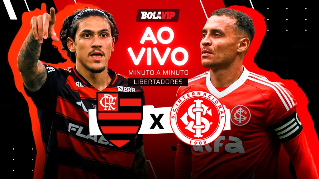 Acompanhe todos os lances de Flamengo x Internacional, às 21h30, no Maracanã, pela partida de ida das oitavas de final da Copa Libertadores.