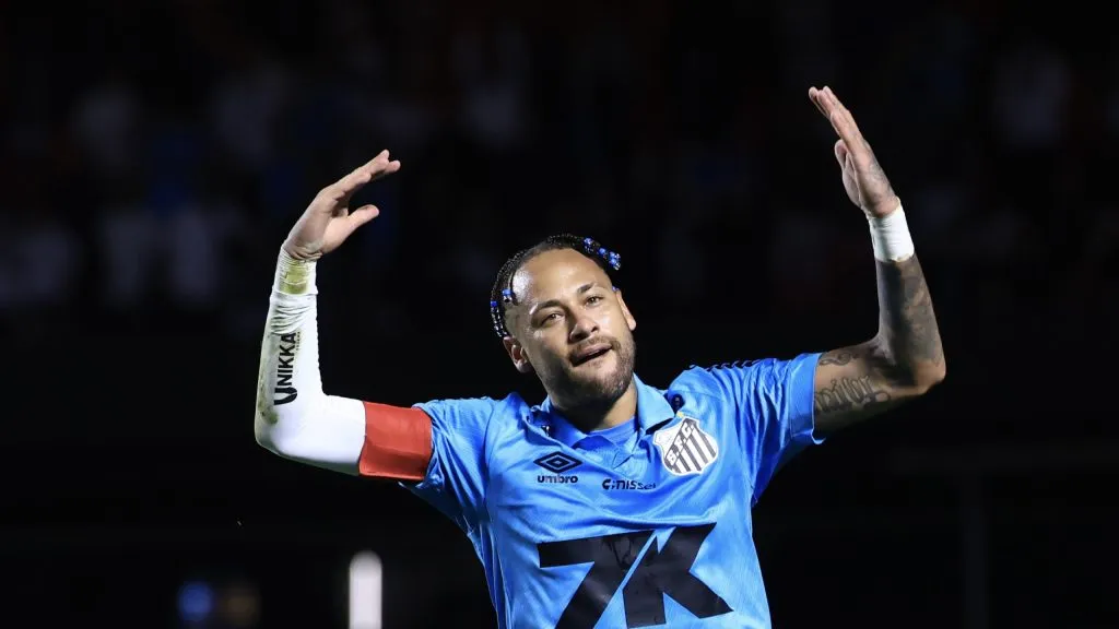 Neymar Jr. jogador do Santos comemora seu gol durante partida contra o Juventude,Foto: Marcello Zambrana/AGIF