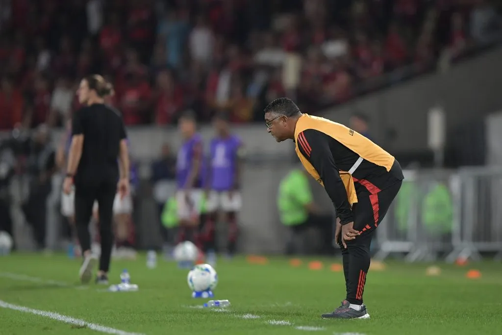 Roger Machado tecnico do Internacional durante partida contra o Flamengo no estadio Maracana pelo campeonato Copa Libertadores 2025. Foto: Thiago Ribeiro/AGIF