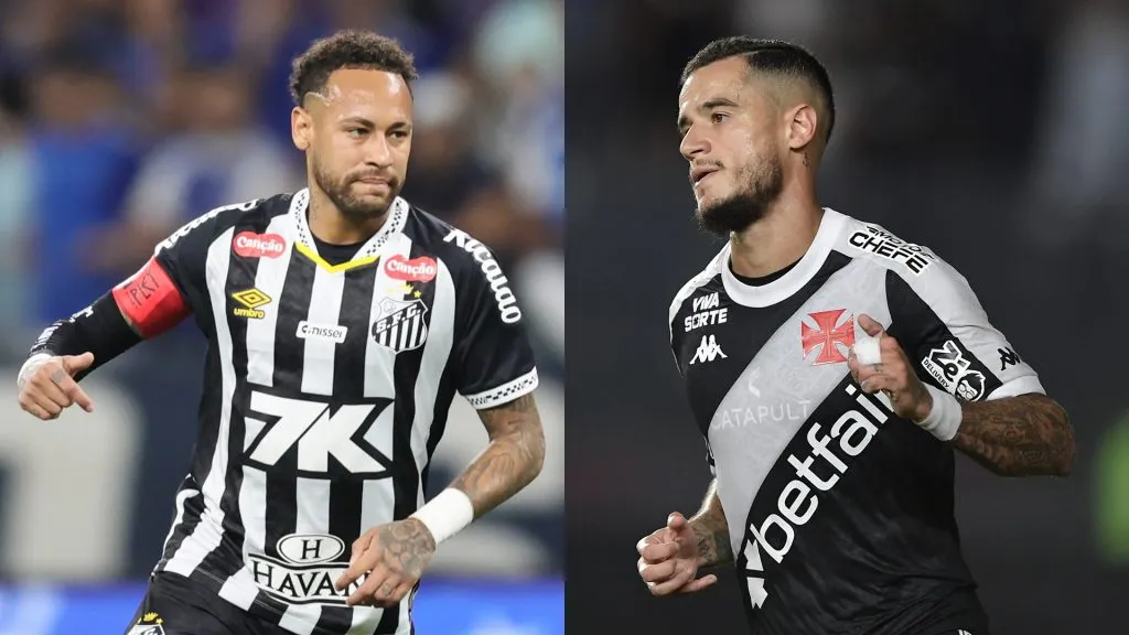 Neymar e Coutinho se enfrentarão nas quatro linhas. Fotos: Gilson Lobo/AGIF e Thiago Ribeiro/AGIF.