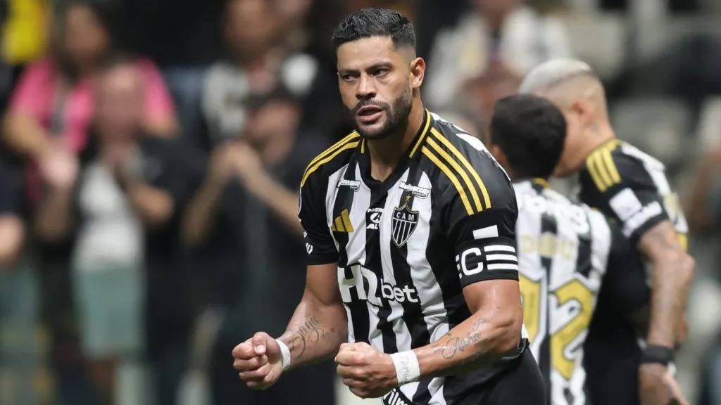 Hulk jogador do Atletico-MG comemora seu gol durante partida contra o Godoy Cruz no estadio Arena MRV pelo campeonato Copa Sul-americana 2025. Foto: Gilson Lobo/AGIF