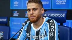 Cuellar durante sua apresentação, em janeiro de 2025. Foto: Lucas Uebel/Grêmio FBPA