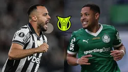 Arthur Cabral do Botafogo e Vitor Roque do Palmeiras - Foto: AGIF