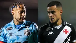 Neymar e Coutinho se enfrentam em Santos x Vasco. Foto: Raul Baretta/ Santos FC e Marlon Costa/AGIF