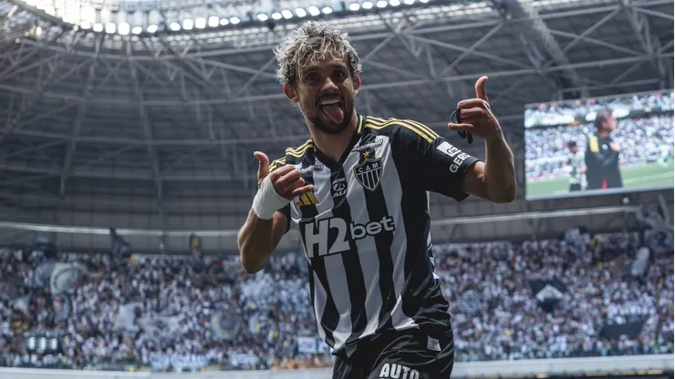 Gustavo Scarpa jogador do Atlético comemora seu gol - Foto: Pedro Souza / Atlético