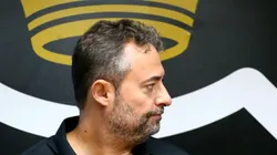 SP - SANTOS - 25/06/2025 - SANTOS, APRESENTACAO - Executivo de futebol Alexandre Mattos durante sua apresentacao oficial em coletiva de imprensa realizada no Vila Belmiro.