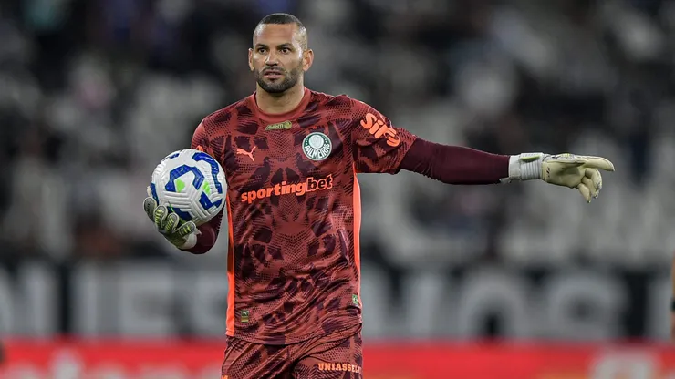 Weverton goleiro do Palmeiras durante partida contra o Botafogo no estadio Engenhao pelo campeonato Brasileiro A 2025. Foto: Thiago Ribeiro/AGIF