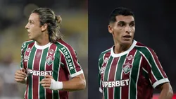 Canobbio e Serna, jogadores do Fluminense. Fotos: Thiago Ribeiro/AGIF e Jorge Rodrigues/AGIF.