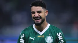 Flaco Lopez jogador do Palmeiras durante partida contra o Bahia no estadio Arena Allianz Parque pelo campeonato Brasileiro A 2025. Foto: Ettore Chiereguini/AGIF