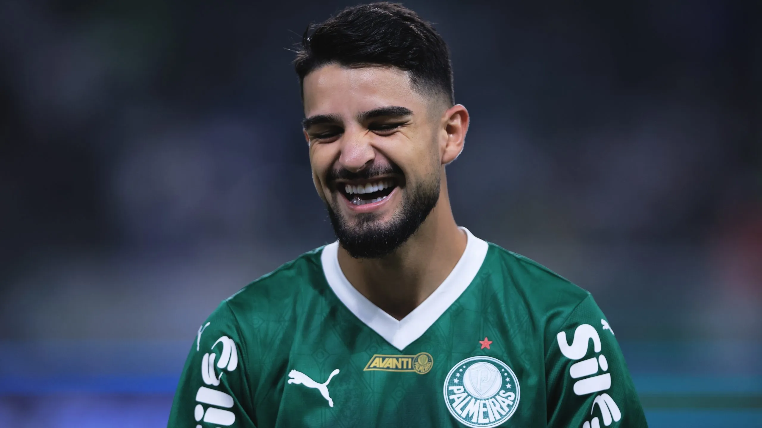 Flaco Lopez jogador do Palmeiras durante partida contra o Bahia no estadio Arena Allianz Parque pelo campeonato Brasileiro A 2025. Foto: Ettore Chiereguini/AGIF