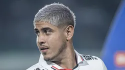 GO - GOIANIA - 08/08/2024 - COPA DO BRASIL 2024, GOIAS X SAO PAULO - Alan Franco jogador do Sao Paulo durante partida contra o Goias no estadio Serrinha pelo campeonato Copa Do Brasil 2024.