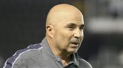 Jorge Sampaoli durante jogo na Vila Belmiro.