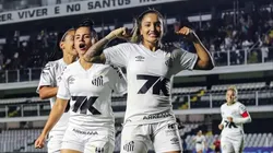 Jogadoras comemoram classificação. Foto: Reinaldo Campos/Santos FC