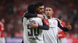 Jogadores do Flamengo comemoram um dos gols marcados na temporada. Foto: Maxi Franzoi/AGIF.