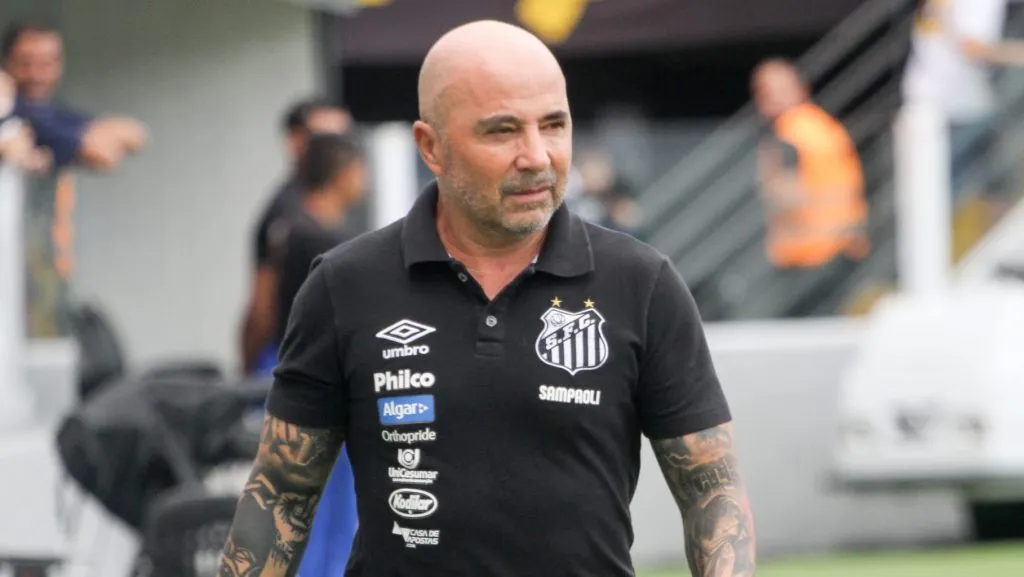 Sampaoli pelo Santos. Foto: Fernanda Luz/AGIF