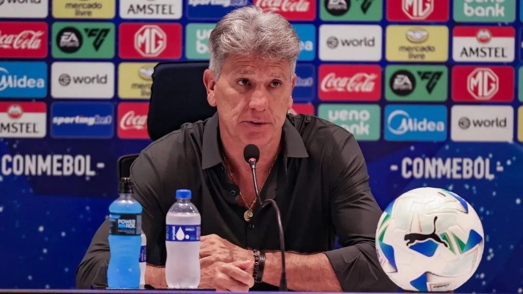 Renato Gaúcho, na coletiva depois da vitória do Fluminense sobre o América de Cali, pela Sul-Americana (MARCELO GONÇALVES / FLUMINENSE F.C.)