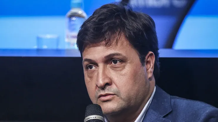 Alberto Guerra, presidente do Grêmio durante em coletiva de imprensa realizada no Arena do Gremio. Foto: Fernando Alves/AGIF