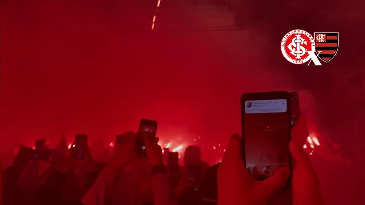 Ruas de fogo, no estádio beira-rio antes do jogo contra o Flamengo (Foto: Tainan Nunes)