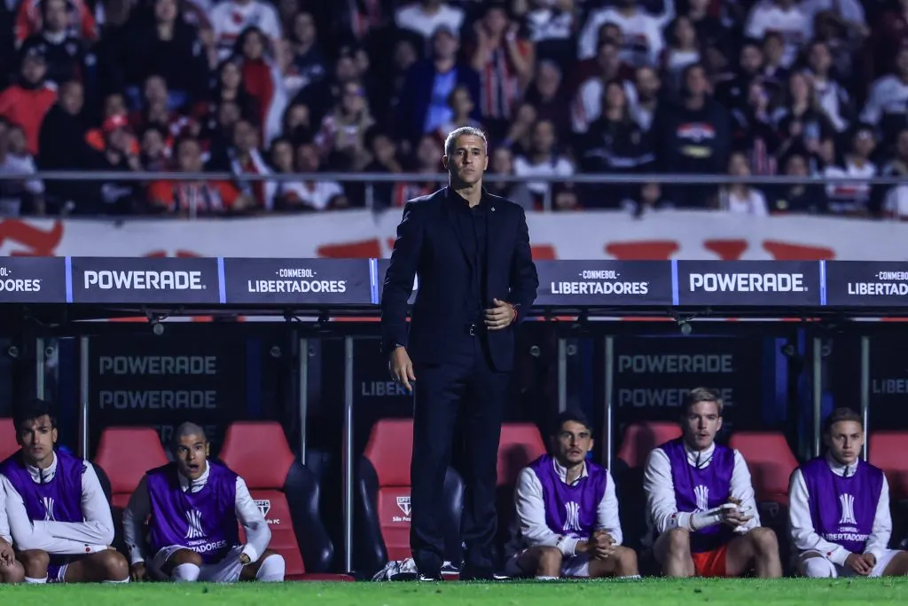 Hernan Crespo tecnico do Sao Paulo durante partida contra o Atletico Nacional no estadio Morumbi pelo campeonato Copa Libertadores 2025. Foto: Marcello Zambrana/AGIF