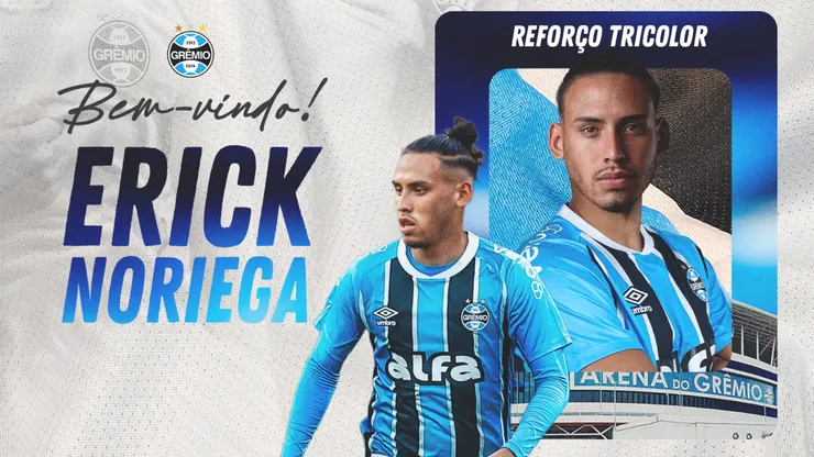 Anúncio oficial de Erick Noriega. Foto: Divulgação/Grêmio