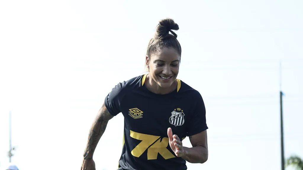 Laryh em treinamento no Santos